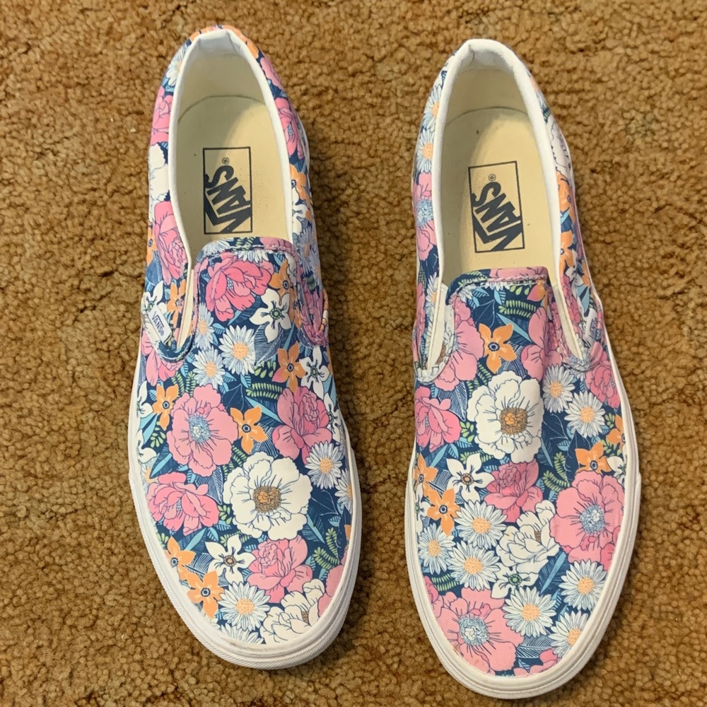 Vans Colorful Floral Slip-On Shoes